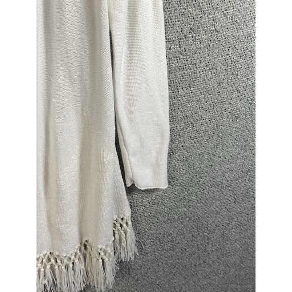 Lily Pulitzer Tatum Long Cardigan Women’s M Boho Fringe Hem Open Front Artsy - Picture 4 of 12